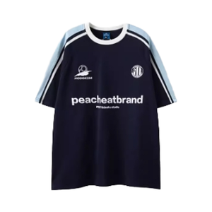 T-shirt unisexe vintage 100 % coton tissé, imprimé numérique, color-block, manches courtes, coupe classique, style streetwear, décontracté pour homme, été - Product Image 1