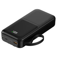 Power Bank Portabel Kapasitas Tinggi 10000mAh 20000mAh 30000mAh dengan Layar LED Digital dan Kabel
