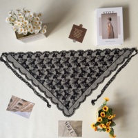Foulard en maille tricotée à motif marguerite, léger et transparent, idéal pour le quotidien et les soirées romantiques