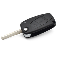 Flip Folding Remote Car Key Shell Case Replacement 3 Button Third Button Is Blank in Black SIP22 Blade with Battery Door
