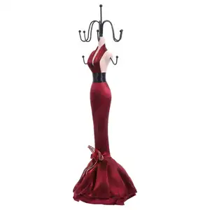 Claret Jewelry Display Stand Model Dress Earring Necklace Ring Jewelry Holder Mannequin Stand Hanging Jewelry Tower Rack