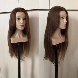 Testa Manichino con Spalle per Acconciature e Styling a Caldo, Capelli Umani con Cuticola Naturale, Testa da Addestramento con Capelli Lunghi - Product Image 3