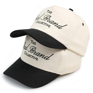 Mũ bóng chày với 3D lớn lên thêu vá Logo hai giai điệu Mũ bóng chày tùy chỉnh 5 Bảng điều khiển một khung phong cách bông mũ thể thao - Product Image 1