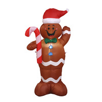 Décorations de Noël gonflables de 1,5 m pour l'extérieur : Bonhomme en pain d'épices, Père Noël, Bonhomme de neige – Accessoires de fête pour la vente en gros