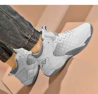 WITHCOCO Nouvelles Chaussures de Basketball pour Hommes Automne Semelle Intermédiaire TPR Maille Respirante Tricotée Mi-Hautes Baskets d'Entraînement Antidérapantes