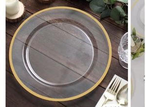 Plastic Clear Eco-Friendly Charger <b>Plate</b> for Wedding 13 Inch - Product Image 5