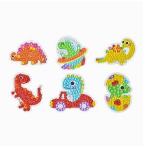 Pegatinas de Pintura Acrílica con Diamantes de Imitación de Animales de Dibujos Animados XIXI con Marco, Kit de Arte Infantil DIY con Diseño de Sol y Arcoíris - Product Image 6