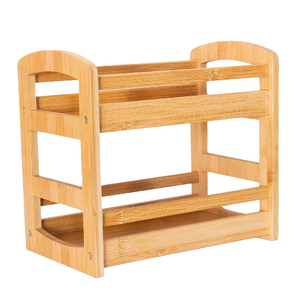 Portaspezie Girevole Doppio in Legno Ecologico, Organizzatore Lazy Susan per Cucina, Contenitore per Erbe e Barattoli di Condimenti - Product Image 4