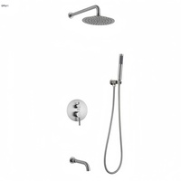 Ensemble de mélangeurs de douche en laiton dissimulés à une poignée Système de douche caché avec jet de massage, pause, motifs de pulvérisation Douchette à main incluse