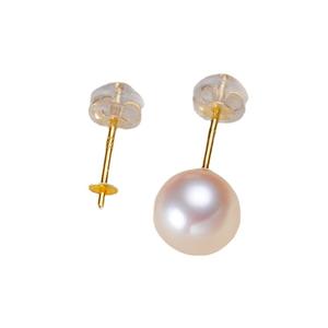 Clous d'oreilles en argent S925, accessoires en perles DIY, bouchons d'oreilles en forme de cœur enveloppés de silicone or rose, élégants et stylés - Product Image 5