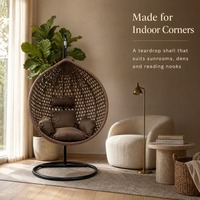 Fauteuil suspendu en rotin pour l'extérieur, chaise suspendue en forme d'œuf, siège suspendu pour jardin intérieur, balançoire de patio en saule, chaise individuelle