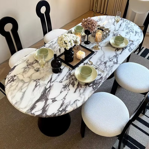 Meuble de maison polyvalent, table basse en marbre Calacatta Viola populaire, comptoir, salle à manger, cuisine, salon, extérieur, utilisation hôtelière - Product Image 1