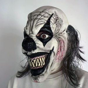 หน้ากากตัวตลกปีศาจทำจากยางลาเท็กซ์เหมือนจริง พร้อมวิกผม หน้ากากซอมบี้ยิ้มเต็มหน้า อุปกรณ์แต่งกายสำหรับคอสเพลย์ฮาโลวีน - Product Image 5