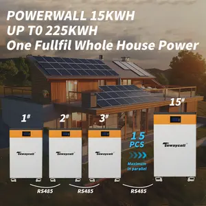 TEWAYCELL 10 anos de garantia Sistema de armazenamento de energia doméstica de parede de energia 48v/51.2v 300ah 15kwh