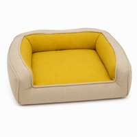 YAOYUE Lit Orthopédique pour Chien avec Coussin de Soutien, Canapé pour Animaux de Compagnie pour un Sommeil Profond, Cadre en Polyester avec Parois Hautes pour Chiens de Taille Moyenne à Grande