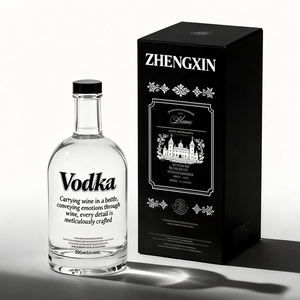 Botella de Vodka de Vidrio Premium de 500 ml, Botella Reutilizable para Licor, Whisky, Vodka, Tequila - Product Image 1