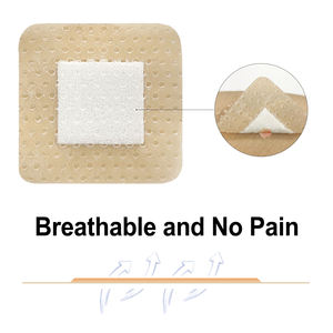 Pansement médical en mousse de silicone hydrocellulaire Carbou 5x5cm, doux, respirant, absorbant, imperméable, stérile, pour plaies chirurgicales - Product Image 4
