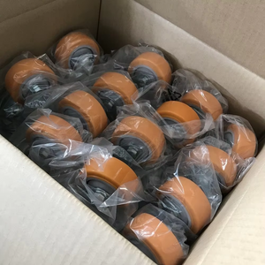 Roue pivotante en acier anti-crevaison avec roulement à billes simple de 100 mm (4 pouces) et capacité de charge de 150 kg, en polyuréthane, pour chariots - Product Image 3