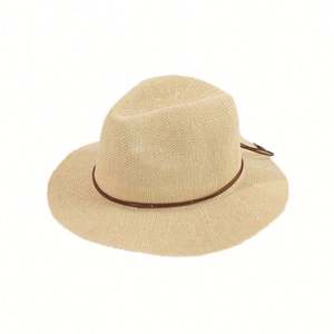 Sombrero de Playa de Paja de Papel Ligero y Transpirable para Verano, con Banda de Cinta, Estilo Panamá - Product Image 5
