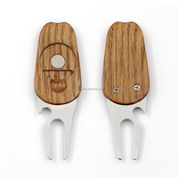 Outil de réparation de divots de golf en bois avec logo personnalisé, marqueur de balle de golf, porte-club, ouvre-bouteille, accessoires de golf