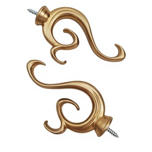 Premium Handcrafted <b>Curtain</b> Wall <b>Hooks</b> Durable Material <b>With</b> Elegant Finished Perfect For Towels Door Hanging Display - Product Image 2