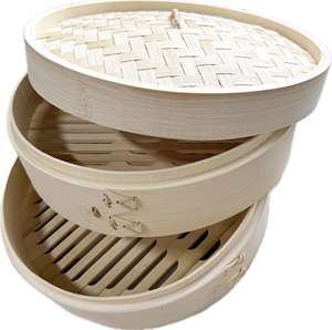 Cesto di bambù a vapore in bambù fatto a mano cesto di vapore in bambù da cucina a <span class=keywords><strong>2</strong></span> strati all'ingrosso cinese 18cm- 30cm più profondo - Product Image 6
