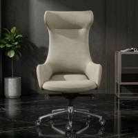Chaise de bureau ergonomique en cuir véritable, chaise inclinable réglable, soutien pour les patrons, les managers, le bureau à domicile, l'étude
