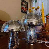 Nouvelle boule disco lumineuse en forme de champignon, grande, argentée, personnalisée, pour la décoration artistique de table à la maison et les fêtes
