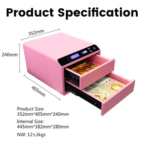 Mini Luxury Digital Security Biometric Safe Drawer Safe Box Fingerprint Safety Box Cabinet Anti-theft Jewelry Safe Box For Money