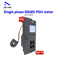 PDU de rack monophasé 1U avec compteur numérique kWh, communication réseau USB/RS485 et têtes métalliques