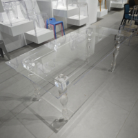 Rechteckiger Acryl-Hochzeitstisch aus Kunststoff für Hotel, Hochzeiten, Restaurants, Wohnzimmer, Events und Bankette