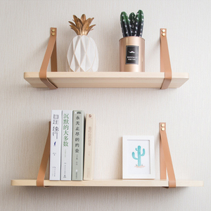 Écologique Bracelet En <span class=keywords><strong>Cuir</strong></span> Suspendu Flottant En Bois Mural Étagères - Product Image 5