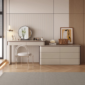 <span class=keywords><strong>Bureau</strong></span> de maquillage modulaire blanc moderne avec miroir LED éclairé Coiffeuse et <span class=keywords><strong>commode</strong></span> pour chambre à coucher Fabriqué en Chine - Product Image 2