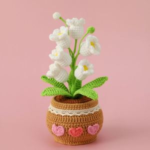 กระถางดอกลิลลี่วัลเลย์ถักโครเชต์ทำมือสำหรับตกแต่งบ้าน - Product Image 5