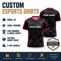 Maillots de sport électronique personnalisés à col rond, maillots de joueur personnalisés, hauts sublimés, t-shirts de gaming respirants pour hommes, coupe athlétique, t-shirt d'e-sport