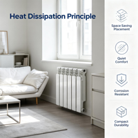 Radiateur silencieux en aluminium moulé sous pression, convecteur d'eau sans bruit pour chambre et crèche