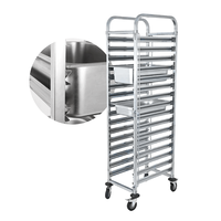 Chariot en acier inoxydable à 15 couches Chariot à casseroles GN à 15 niveaux 1/1 GN pour restaurant