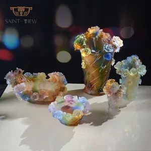 Nuevo diseño de cristal claro de <span class=keywords><strong>pasta</strong></span> de vidrio florero boda centros de mesa - Product Image 1