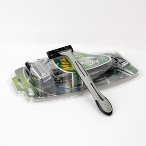 Max 3 katmanlı bıçak tıraş makinesi İsveç paslanmaz çelik bıçak jilet adam için yağlayıcı şerit ile paket başına 3 adet - Product Image 5