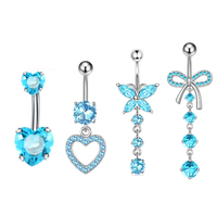 CZ Zircon pêche coeur ventre anneau en acier inoxydable papillon Piercings bijoux pour femmes Sexy pendentif corps piercing bijoux