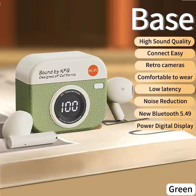 Q86 TWS BT5.4 Open-Ear In-Ear Earbuds True Wireless Stereo for Blue Tooth Headphone LCD Charging Display Blue Non-Noise