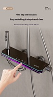 Système de douche mural numérique en aluminium pour salle de bain, avec cascade, pluie, fonction piano et massage doux