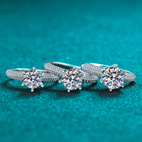 Bagues en Moissanite 1CT-2CT Couleur D VVS1 en Argent Sterling 925, Motif Flocon de Neige, Prix d'Usine, Vente en Gros, Anillos Moissanita