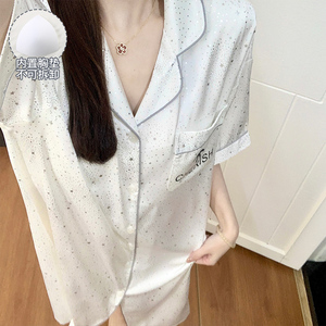 Bán Buôn Phụ Nữ Của Thoải Mái Băng Lụa Sọc Đồ Ngủ Hoa Và Động Vật In Quần Áo Ngủ Cho Mùa Hè - Product Image 4