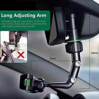Support de téléphone pour rétroviseur 360° °   Support de téléphone de voiture rotatif et rétractable, support multifonctionnel pour rétroviseur pour toutes les voitures