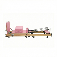 Máquina de Pilates Reformer de Madera de Lujo, Comercial, de Estudio, Telescópica, con 6 Resortes, Plegable, de Alta Calidad OEM, para Ejercicios de Core