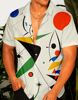Chemise Hawaïenne Décontractée pour Homme, Imprimé Cactus 3D Motif Désert, 100% Polyester Respirant Anti-rétrécissement, Manches Courtes, Col Revers, Taille XL