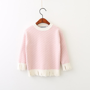 Compras en Línea, Moda Infantil, Suéteres Coreanos con Patrón de Punto, Hechos a Mano, con Dobladillo Curvo - Product Image 4