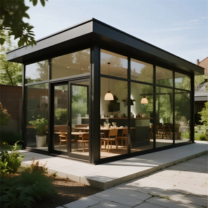 Moderna Invernadero de Aluminio Impermeable <span class=keywords><strong>para</strong></span> las 4 Estaciones, Solárium Prefabricado, Invernadero de <span class=keywords><strong>Vidrio</strong></span>, Jardín de Invierno Exterior - Product Image 2
