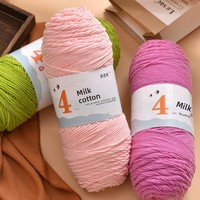 Fil de coton doux 4 plis pour le crochet et le tricot DIY, amigurumi, couvertures, écharpes, chapeaux